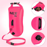 NILS CAMP Schwimmboje 3-in-1 Dry Bag 28L pink Rucksack für Outdoor Wasser Sport