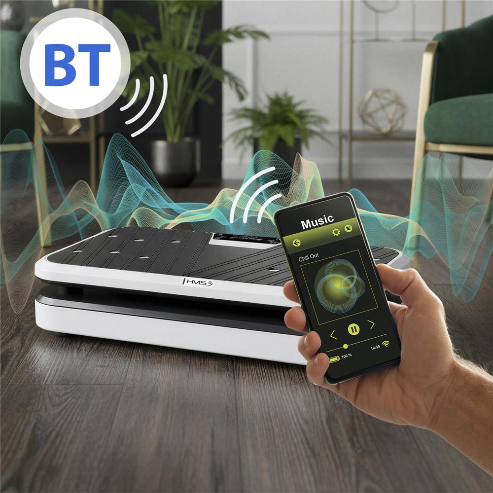 Vibrationsplatte mit Liegestützgriffen Bluetooth 150 kg | HMS SVP09