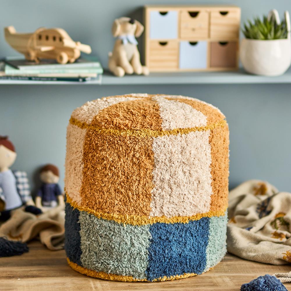 Bloomingville MINI Kio Hocker Bunt Baumwolle Durchmesser 35cm Kinderzimmer