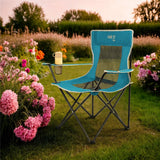 NILS CAMP Campingstuhl klappbar Blau - leichter Klappstuhl für Garten, Strand, Festival & Camping