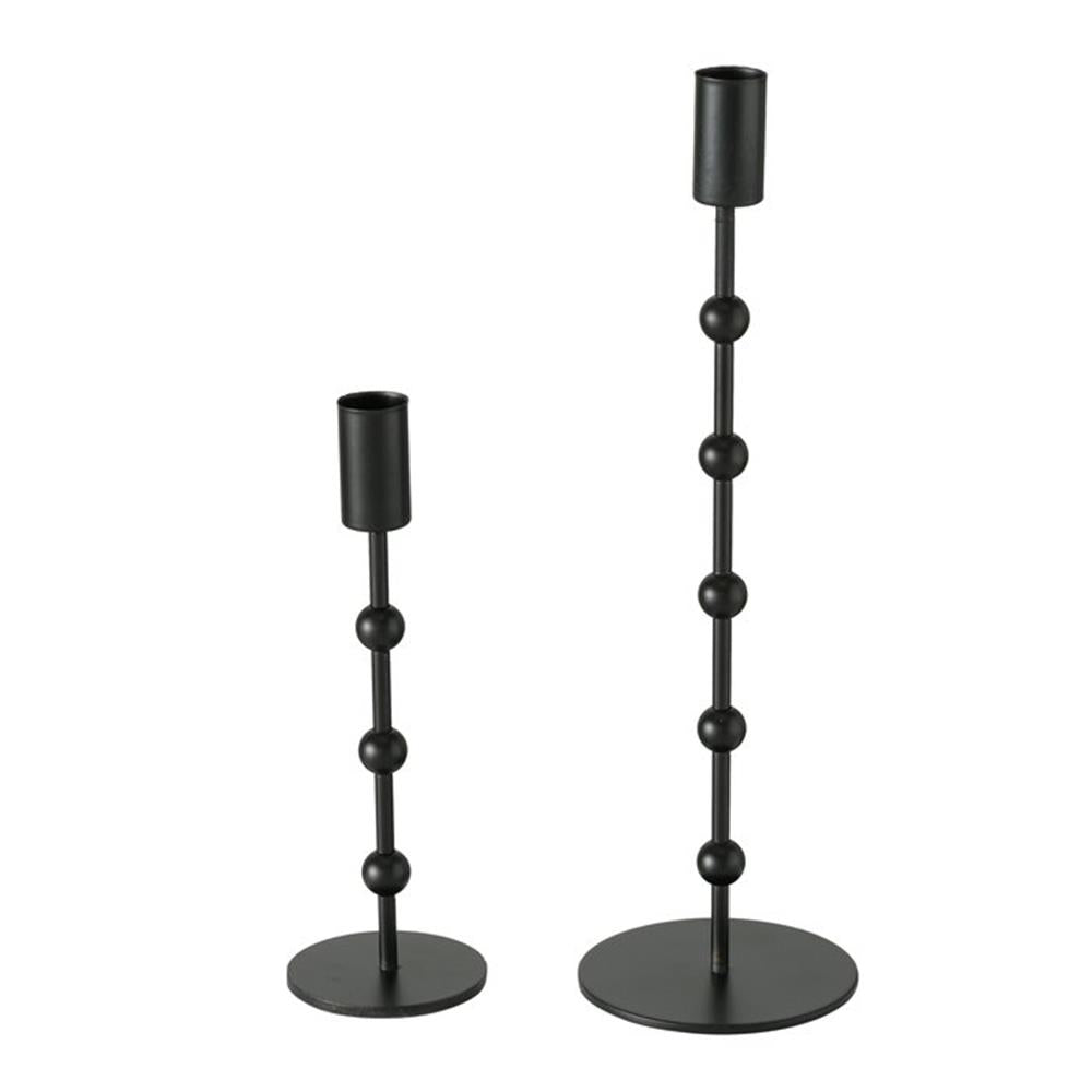BOLTZE Kerzenleuchter Kimberly, 2-teiliges Set im Modernen Design aus Metall in Schwarz