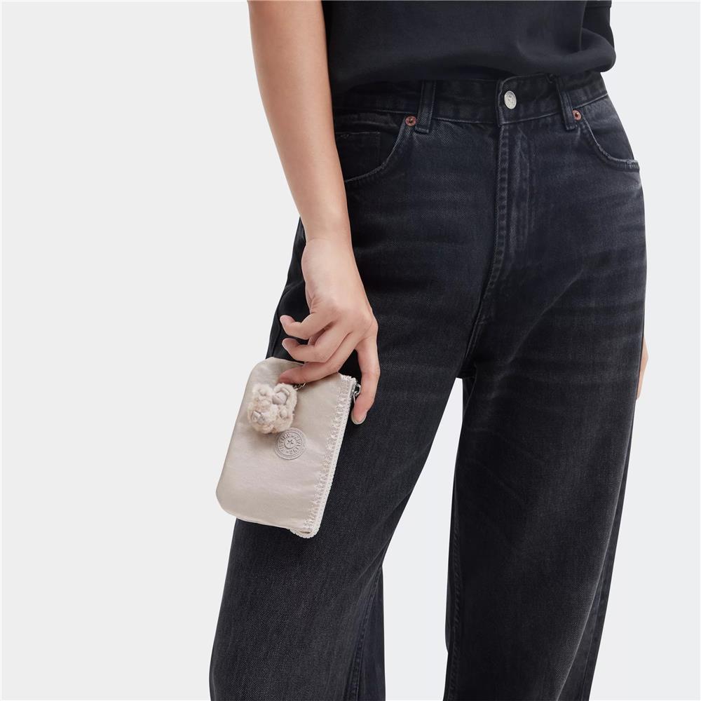 Kipling CREATIVITY S, kleine Geldbörse, Metallic Glow (beige), Portemonnaie mit Reißverschluss