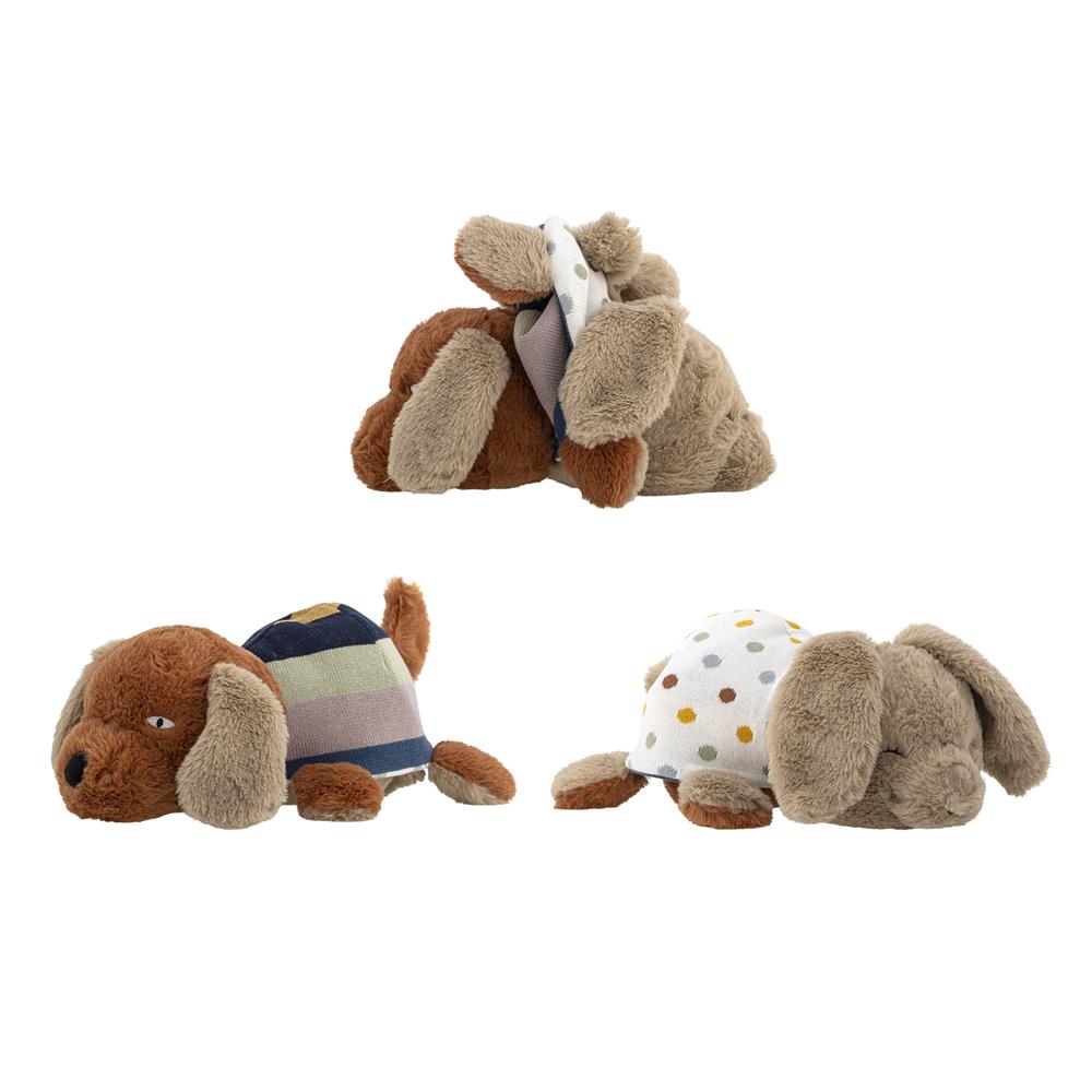 Bloomingville MINI Charlie Plüschtier bunt - 2in1 Kuscheltier Hund & Kaninchen für Baby & Kinderzimmer