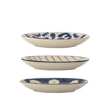 Bloomingville Eviaya Teller 3er Set D16 cm bunt - Steingut Teller handbemalt für Küche & Tischdeko