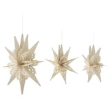 Bloomingville Ilo Stern Weiß Papier 3er Set Weihnachtsstern zum Aufhängen