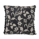 Bloomingville Mali Kissen, Schwarz, recycelte Baumwolle L50 x B50 cm