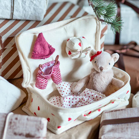 Bloomingville MINI Lara Puppe Bunt Baumwolle Spielpuppe mit Zubehör 6er Set