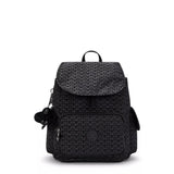 Kipling CITY PACK S, kleiner Rucksack, Signature Emb (schwarz), Damenrucksack mit vielen Fächern