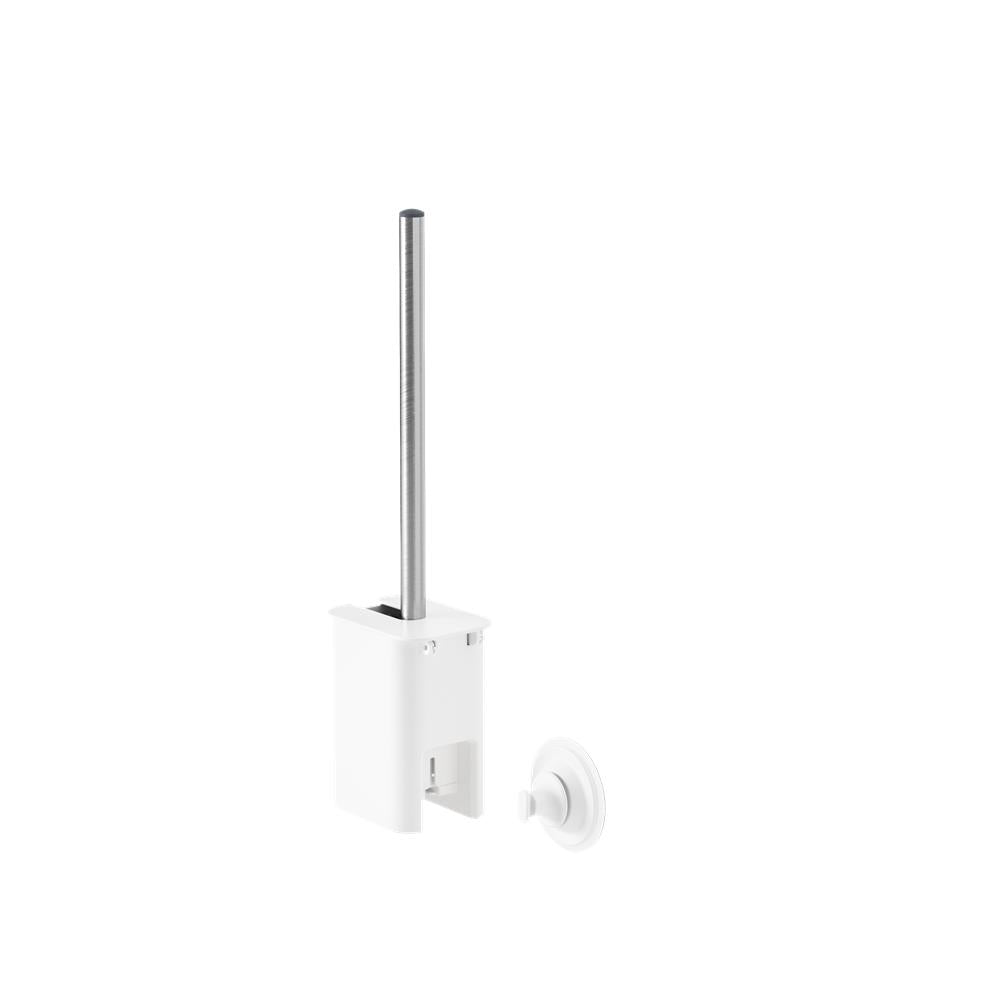 Umbra Flex Toilettenbürste mit Halterung zum Kleben für Wand- und Bodenanbringung in Weiß