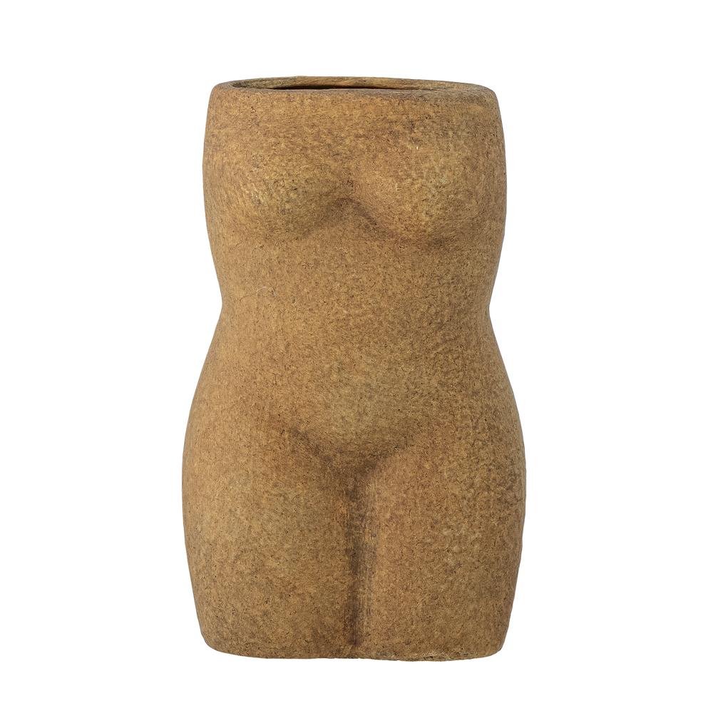 Bloomingville Emeli Deko‑Vase braun aus Terrakotta – skulpturale Vase für Wohnzimmer & Tischdeko