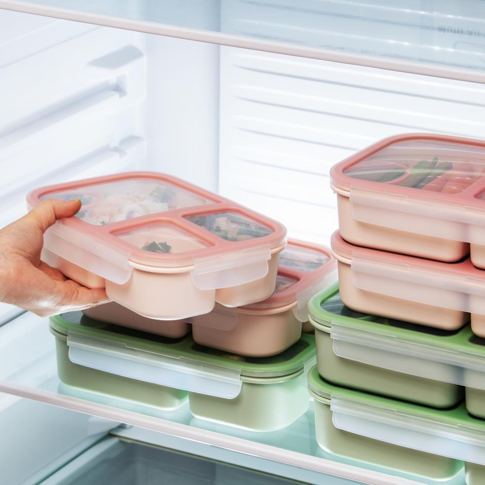 LocknLock To-Go Lunchbox 980 ml, Mint, 3 Fächer - Mikrowellengeeignet BPA-frei