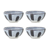 Bloomingville Ever Schale aus Steingut in Blau D9 x H4,5 cm – 4er Set Dipschalen für Tischdeko