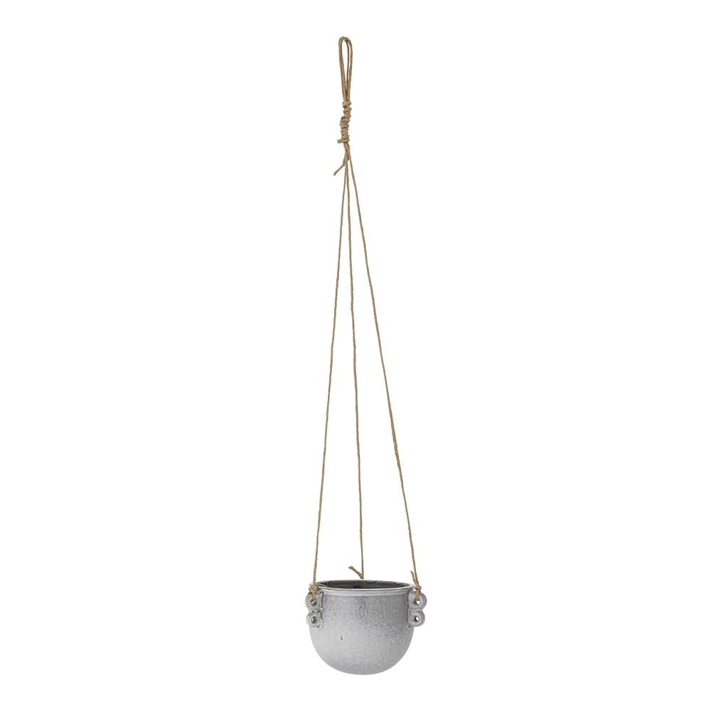 Bloomingville Nilou Blumentopf, hängend, Grau, Steingut D11xL50xH7,5 cm