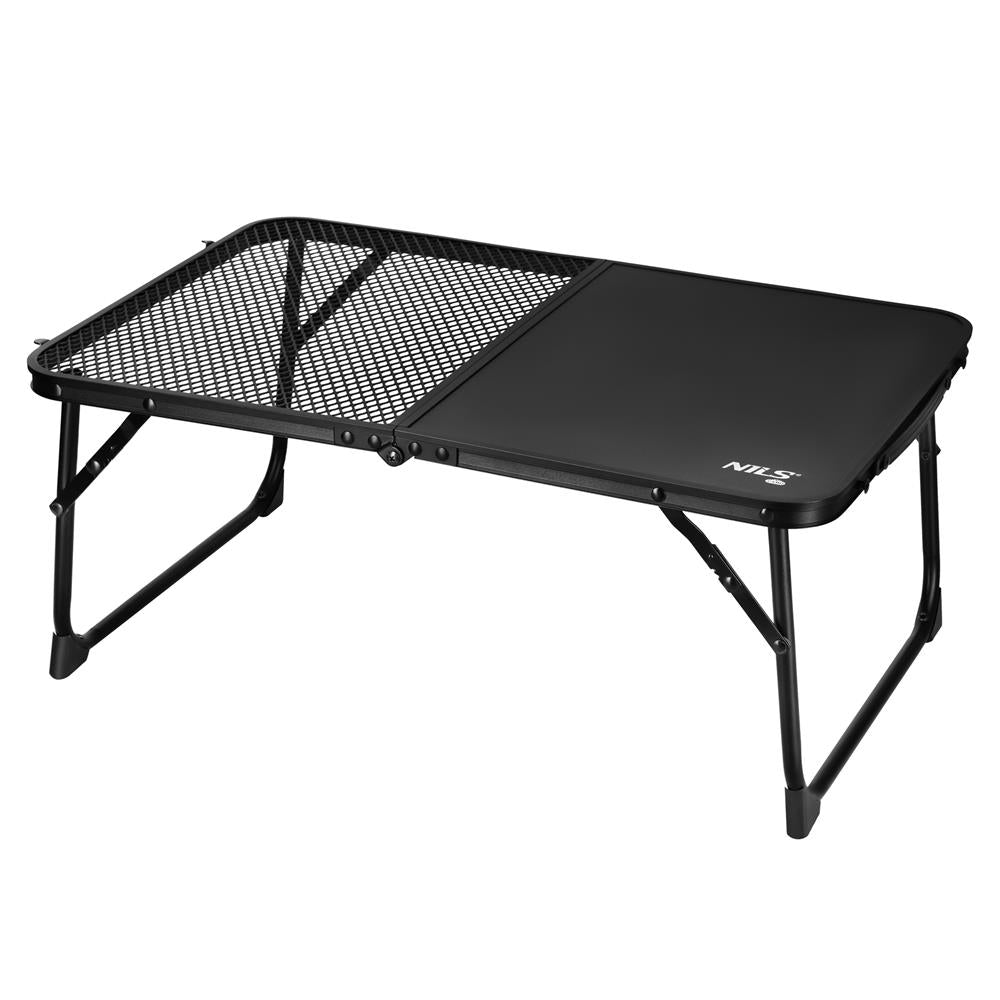 NILS CAMP Klapptisch kompakt faltbar in schwarz für Camping Outdoor Picknick leicht