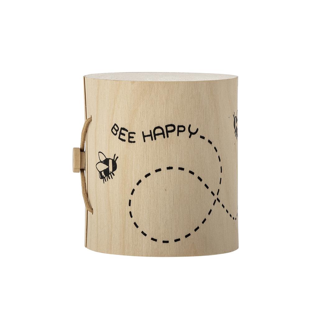 Bloomingville MINI Cloudy Tasse 225 ml Steingut, natur, Schriftzug "Bee Happy"