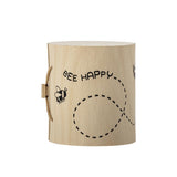 Bloomingville MINI Cloudy Tasse 225 ml Steingut, natur, Schriftzug "Bee Happy"