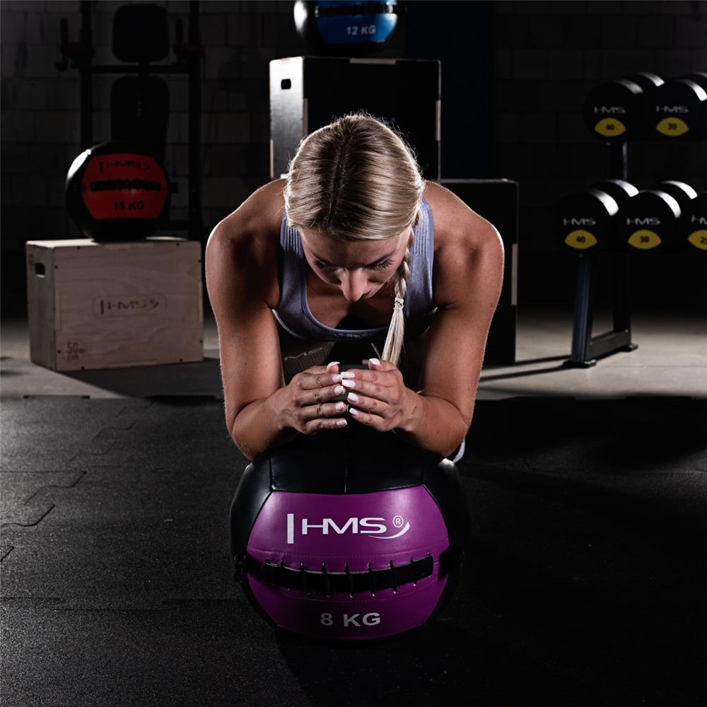 Wall Ball Medizinball 8 kg Trainingsball für Functional Training Violett | HMS WLB8
