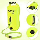 NILS CAMP Schwimmboje 3-in-1 Dry Bag 28L gelb Rucksack für Outdoor Wasser Sport