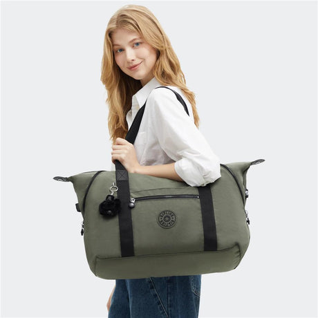Kipling ART M, multifunktionale Tragetasche, Green Moss (grün), Reisetasche mit Trolleyhalterung