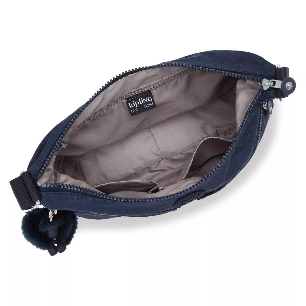 Kipling IZELLAH, mittelgroße Schultertasche, Blue Bleu 2 (blau), Umhängetasche mit viel Stauraum