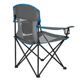 NILS CAMP Campingstuhl klappbar Grau - Klappstuhl mit Taschen & Becherhalter für Camping