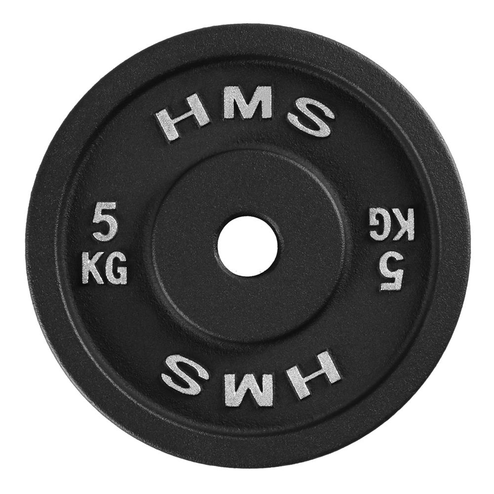Hantelscheibe 5 kg Gusseisen 30 mm Gewichtsscheibe | HMS TCN05