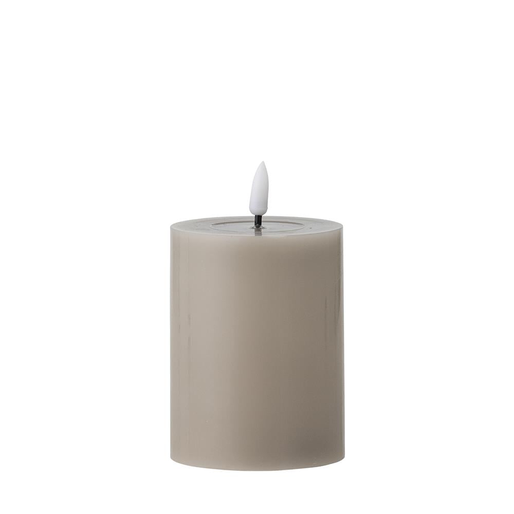 Bloomingville Ponza LED-Kerze 10 cm natur - LED Echtwachskerze mit 3D Flamme & Timer für Wohndeko
