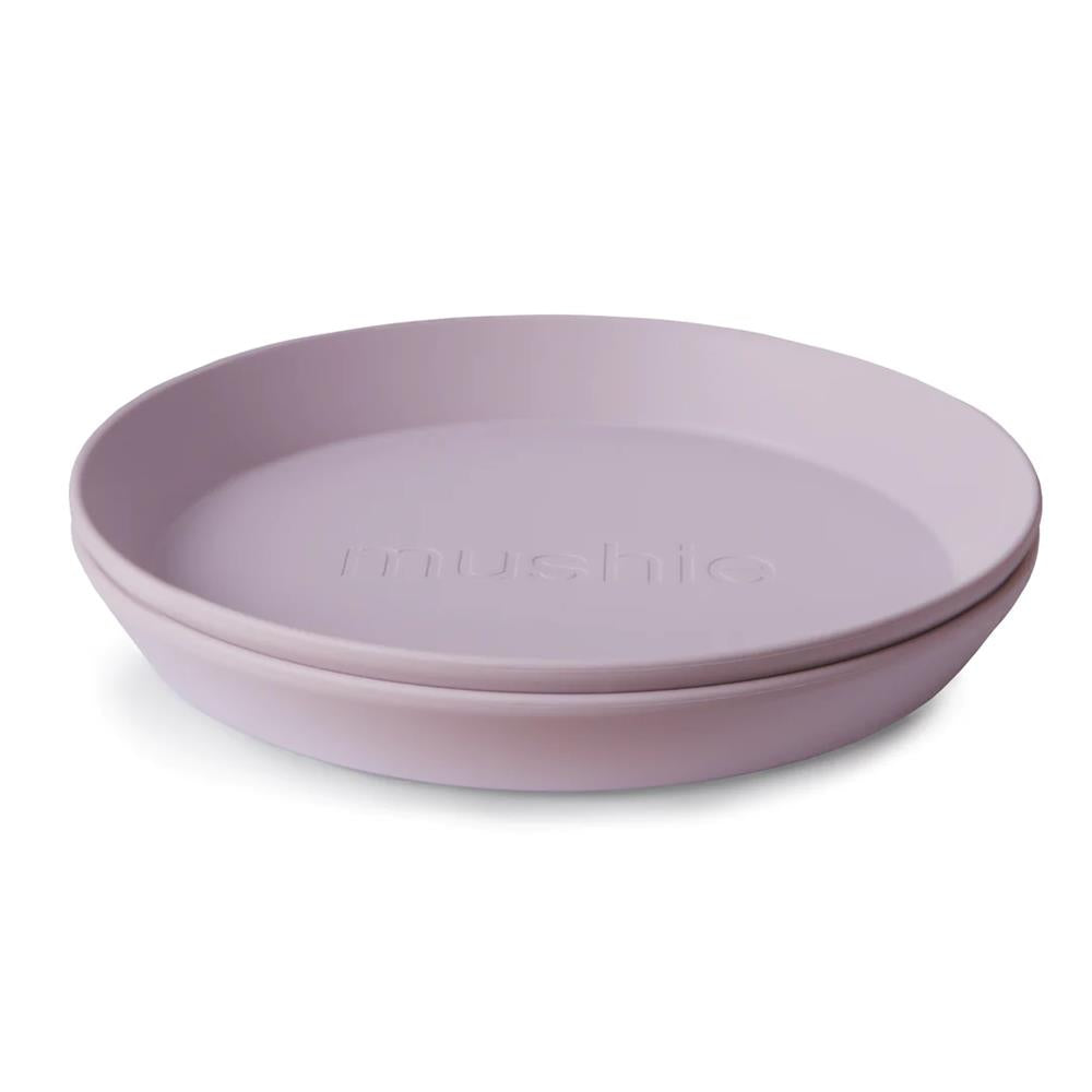 Mushie Kinderteller 2er Set, Soft Lilac, rund, BPA-frei