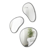 Umbra Hubba Pebble Wandspiegel Set, 3-teilig, mit organischer Form