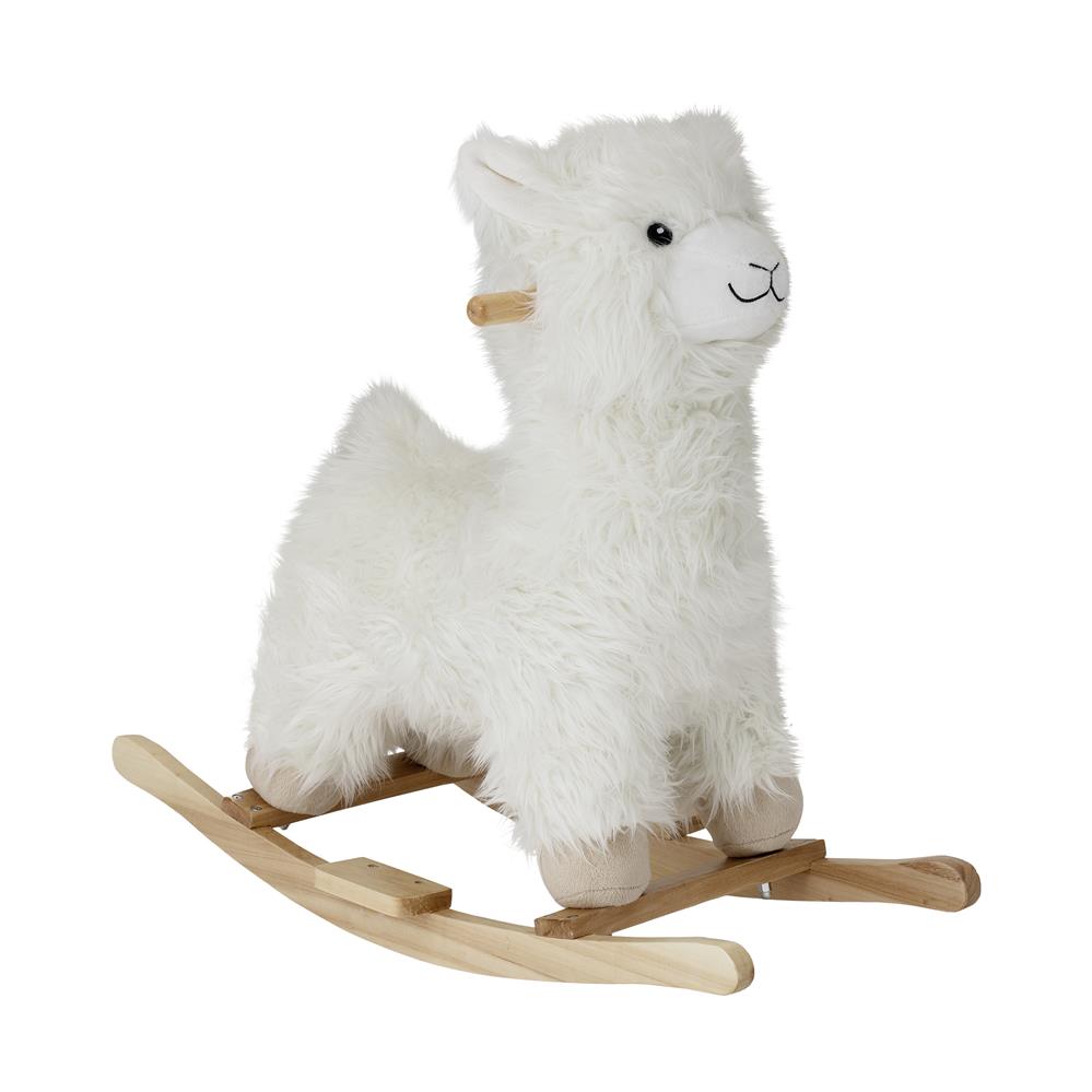 Bloomingville MINI Kinto Schaukeltier Lama Weiß Kleinkindspielzeug Schaukelspielzeug