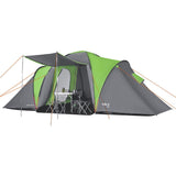 NILS CAMP Highland IV Zelt für 4 Personen Grau-Grün - großes Familienzelt mit Vorraum für Camping & Outdoor