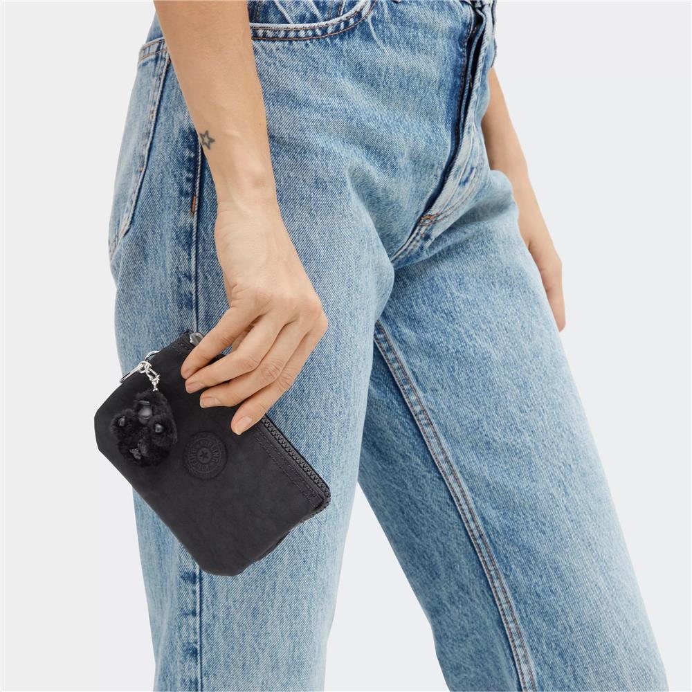 Kipling CREATIVITY S, kleine Geldbörse, Black Noir (schwarz), Portemonnaie mit Reißverschluss