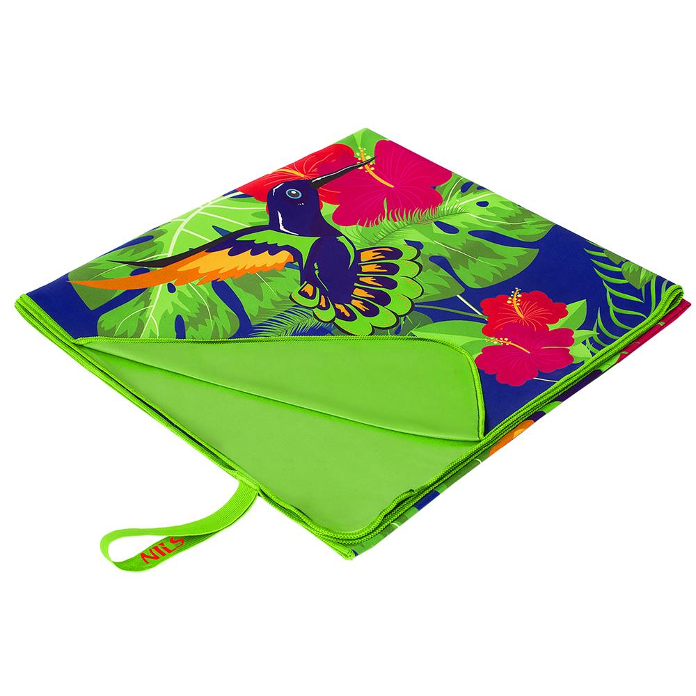 NILS Mikrofaserhandtuch 160x80 cm Blumen - schnelltrocknendes Handtuch für Camping, Strand & Sport