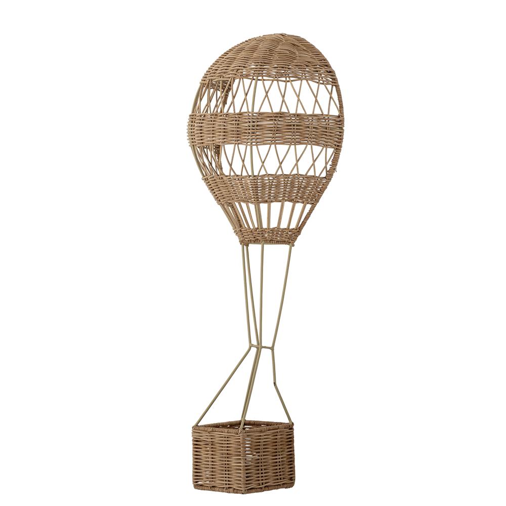 Bloomingville MINI Huggi Wandkorb natur - Rattan Wandkorb Heißluftballon für Kinderzimmer & Aufbewahrung