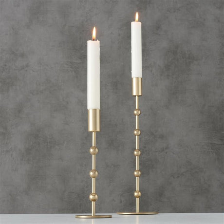 BOLTZE Kerzenleuchter Kimberly, 2-teiliges Set im Modernen Design aus Metall in Gold
