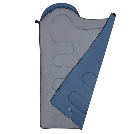 NILS CAMP Schlafsack Größe M Dunkelblau-Grau - leichter Sommerschlafsack für Camping, Reisen & Outdoor