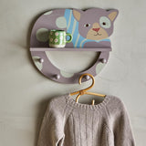 Bloomingville MINI Mille Garderobe bunt - Wandgarderobe Katze Kinderzimmer Hakenleiste Deko
