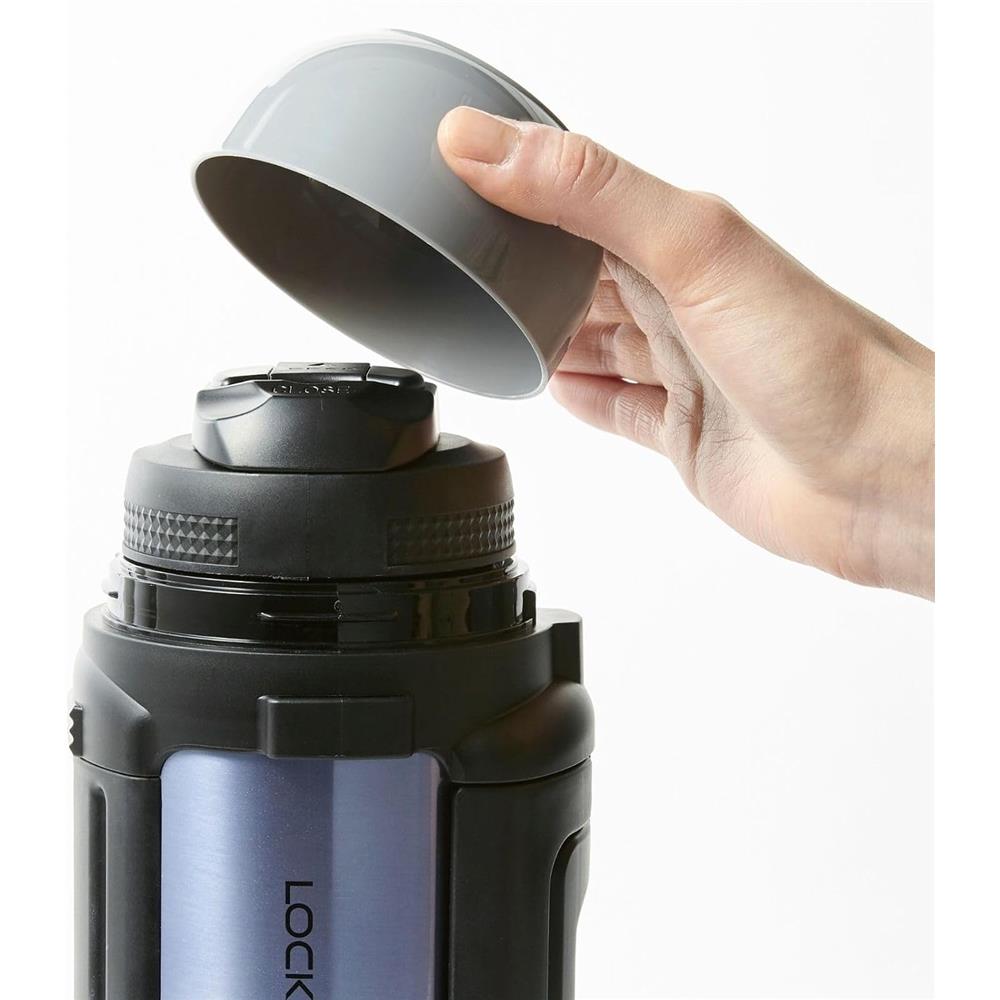 LocknLock Isolierkanne 1,5 L Rosegold - Thermoskanne Edelstahl mit Becher & Tragegurt