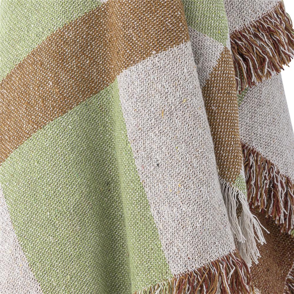 Bloomingville Galvin Decke 160x130 cm bunt - Plaid aus recycelter Baumwolle mit Karomuster für Sofa