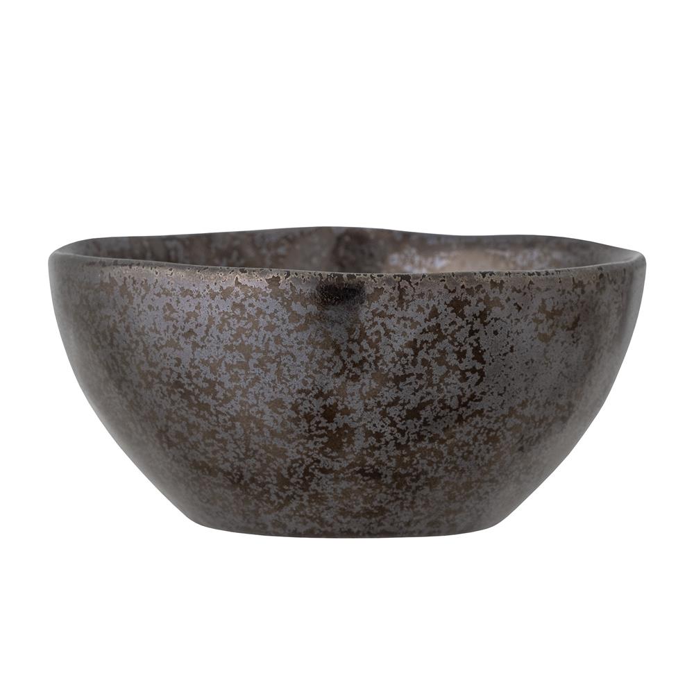 Bloomingville Linne Schale bronze aus Steingut – Servierschale & Obstschale für Küche und Tischdeko