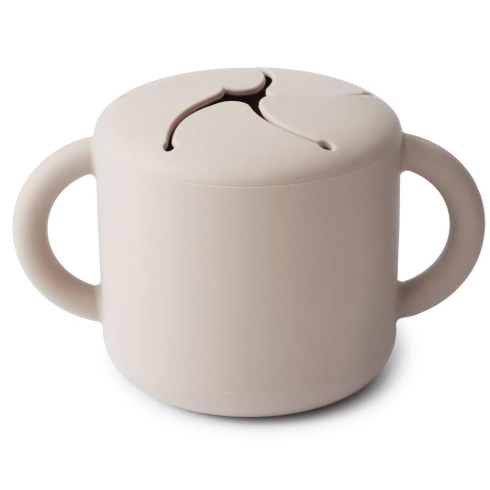 Mushie Snackbecher, Ivory, aus Silikon, BPA-frei