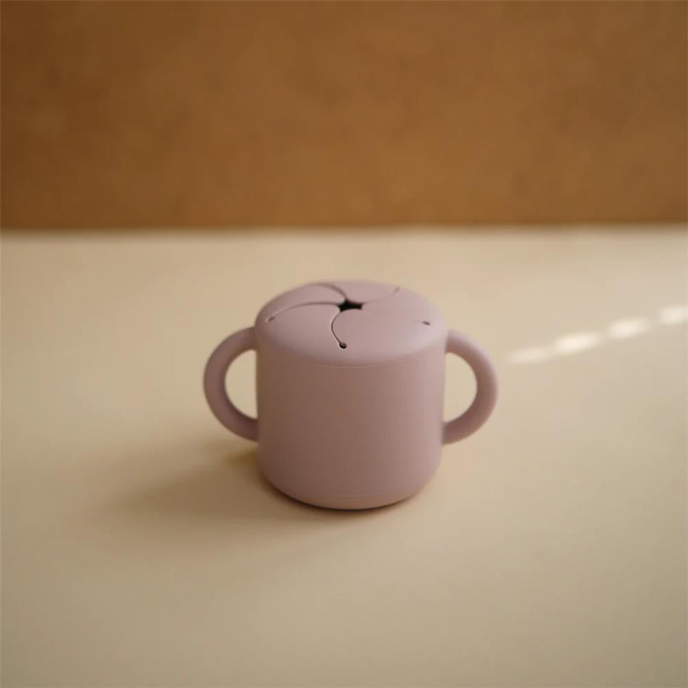 Mushie Snackbecher, Soft Lilac, aus Silikon, BPA-frei