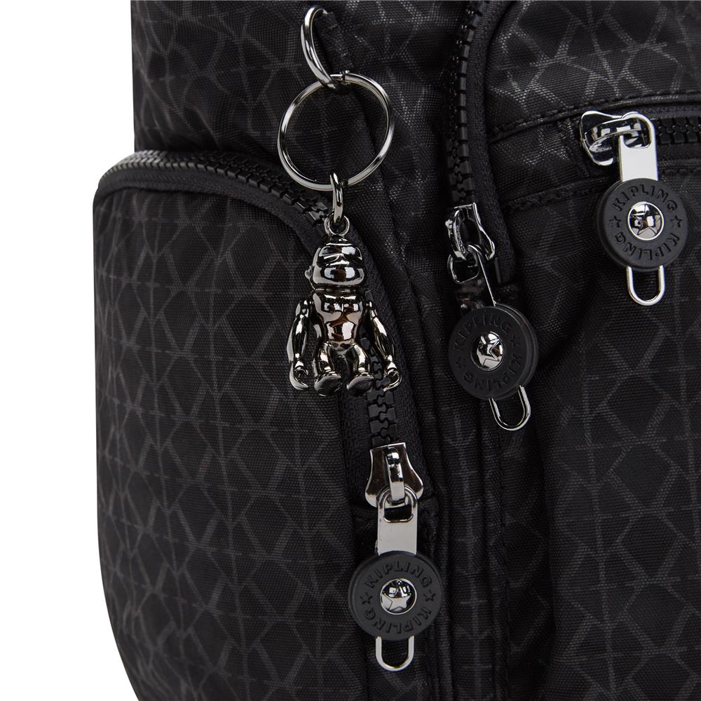 Kipling GABBIE M, Mittelgroße Umhängetasche, Signature Emb (schwarz), Schultertasche mit Reißverschluss