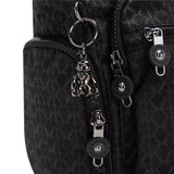 Kipling GABBIE M, Mittelgroße Umhängetasche, Signature Emb (schwarz), Schultertasche mit Reißverschluss