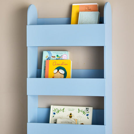 Bloomingville MINI Moris Regal blau - Wandregal aus Holz für Kinderzimmer, Bücher & Deko
