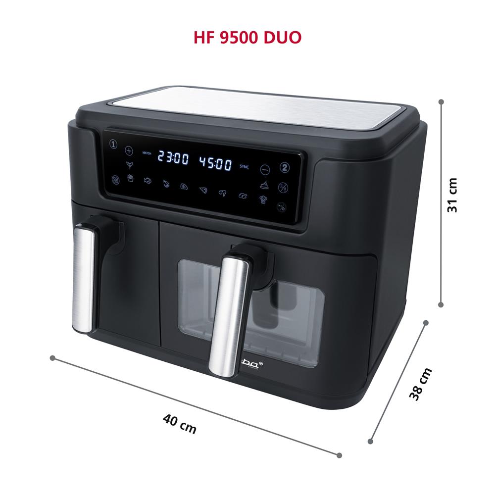 Steba Doppel-Heißluftfritteuse HF 9500 DUO 9,5 Liter mit 2 Garzonen 2400 Watt