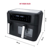 Steba Doppel-Heißluftfritteuse HF 9500 DUO 9,5 Liter mit 2 Garzonen 2400 Watt