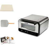 G3Ferrari elektrischer Pizzaofen Pizza Pro silber Pizzamaker bis 450°C Display Pizzastein Selbstreinigungsprogramm