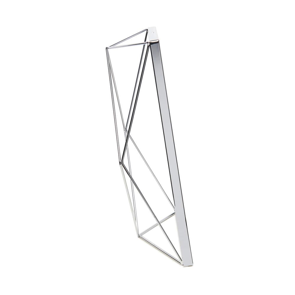 Umbra Prisma Geometrischer Bilderrahmen zum Aufhängen oder Aufstellen Chrom 30 x 25 x 8 cm