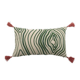 Bloomingville Woodsby Kissen 60x35 cm bunt - Baumwollkissen mit Holzmaserung Muster für Sofa & Dekoration